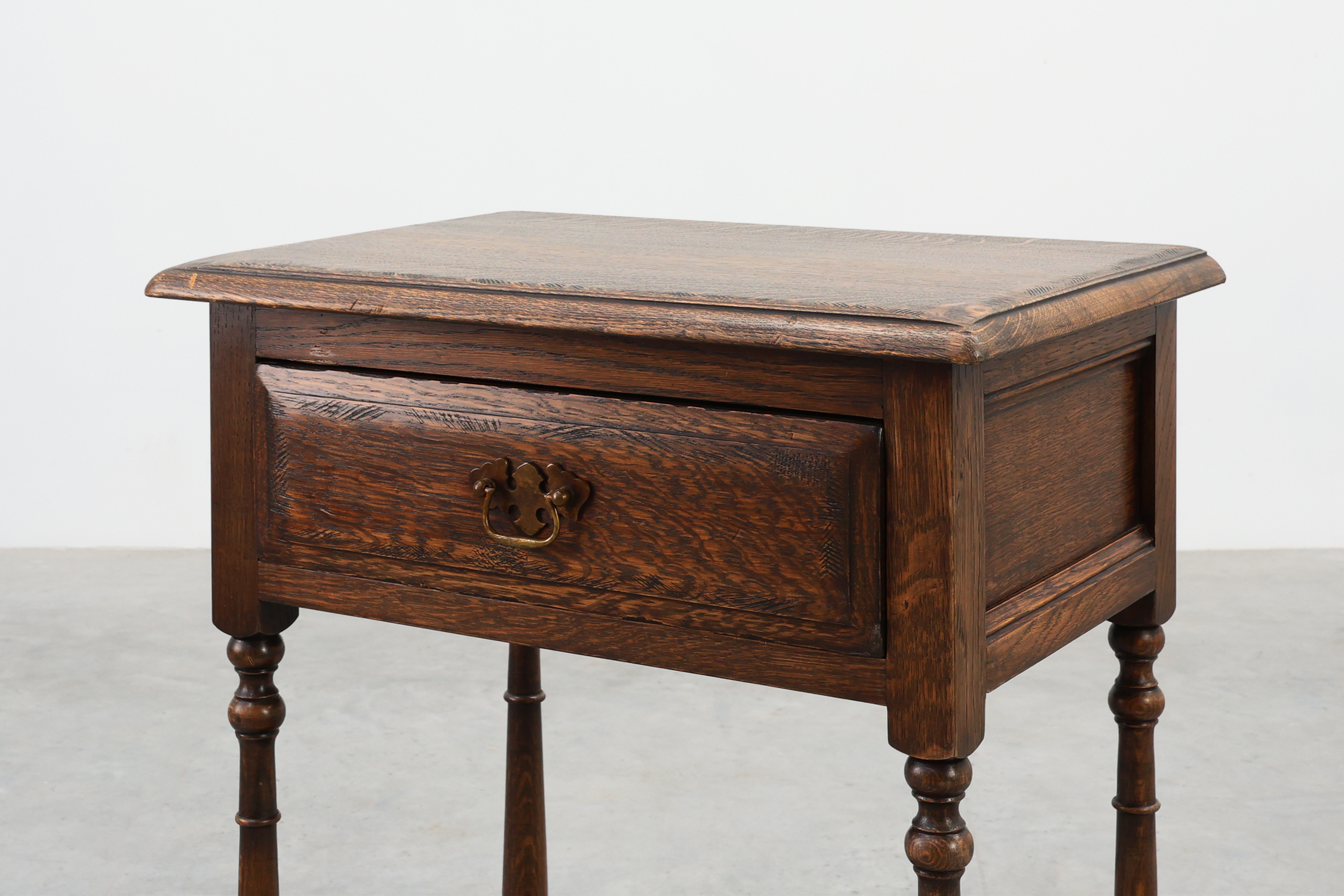 Small rustic cabinet with drawer or nightstand in oak, France 19th centurythumbnail